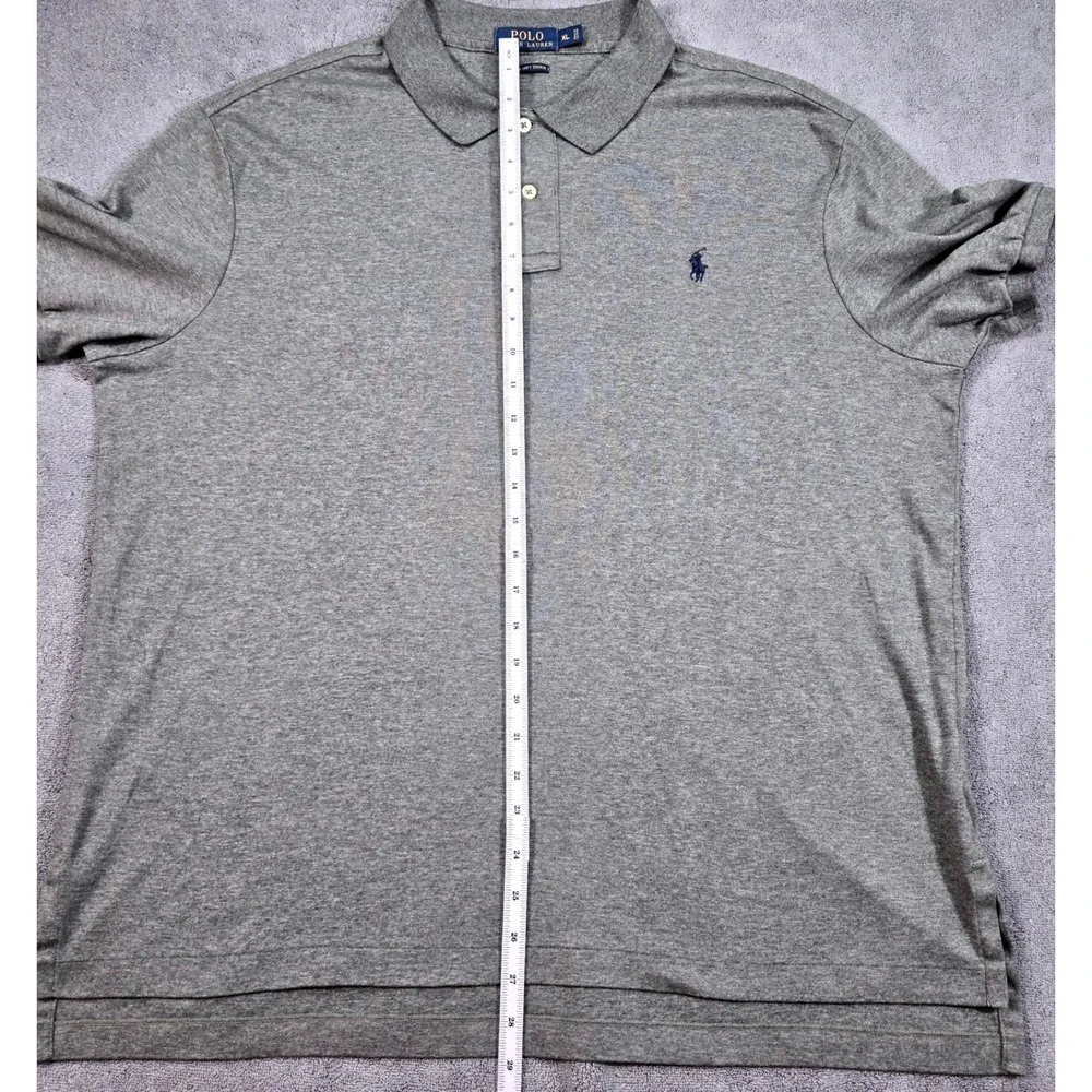Polo Ralph Lauren Polo Shirt Mens XL Grey Excellent Pima Soft Touch Short Sleeve